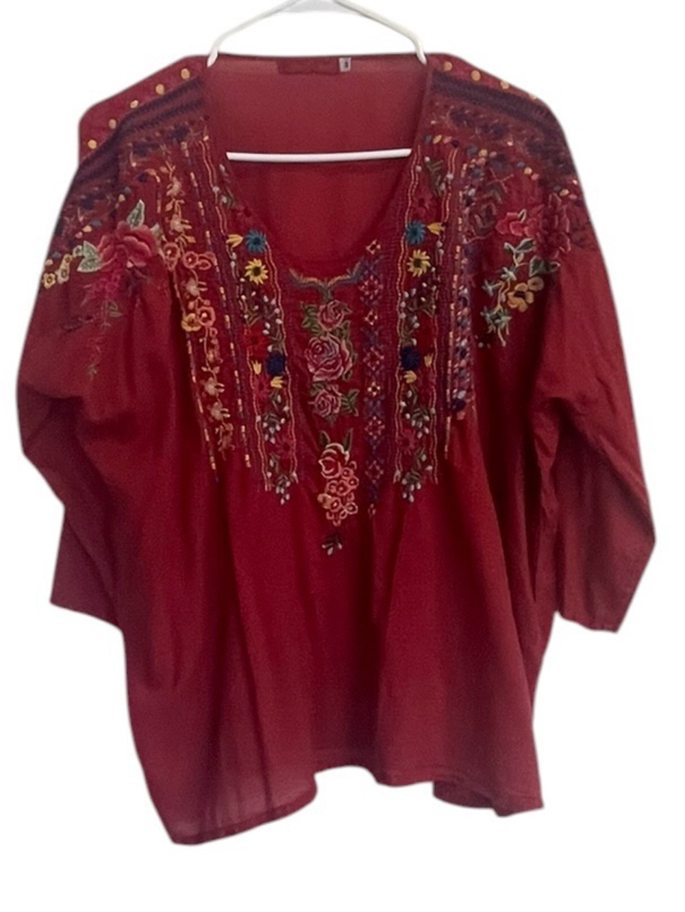 Johnny Was Claude Embroidered Peasant Blouse Tunic Top Boho Festival - Picture 2 of 11